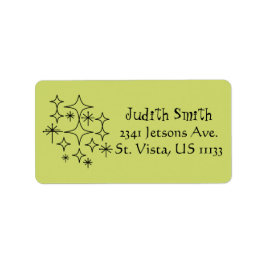 Mid Century Modern Era Diamonds Starbursts Etiket