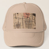Mid Century Modern Fabric Trucker Hat Pet (Voorkant)