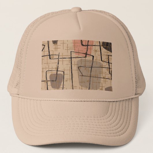 Mid Century Modern Fabric Trucker Hat Trucker Pet (Voorkant)