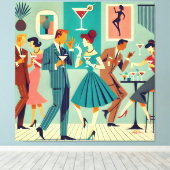 Mid Century Modern Feest De Martini Dans Canvas Afdruk (Insitu (Houten vloer))