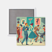 Mid Century Modern Feest De Martini Dans Magneet (Voorkant / Achterkant)