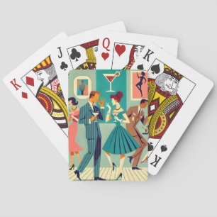 Mid Century Modern Feest De Martini Dans Pokerkaarten