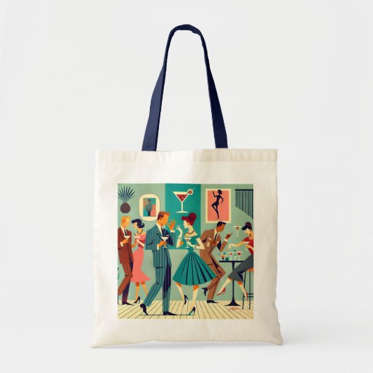 Mid Century Modern Feest De Martini Dans Tote Bag (Voorkant)