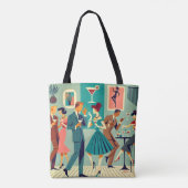 Mid Century Modern Feest De Martini Dans Tote Bag (Achterkant)