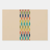 Mid Century Modern Fish and Minimalist Ocean Wave Inpakpapier Vel (Voorkant)