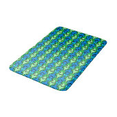 Mid-Century Modern Fish, Lime Green en Blue Badmat (Gekanteld)
