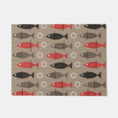 Mid Century Modern Fish Pattern Tan Deurmat (Voorkant)
