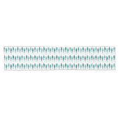 Mid Century Modern Fish Pattern Turquoise Korte Tafelloper (Horizontaal)