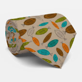 Mid-Century Modern Fish Tie Light Brown Stropdas (Opgerold)