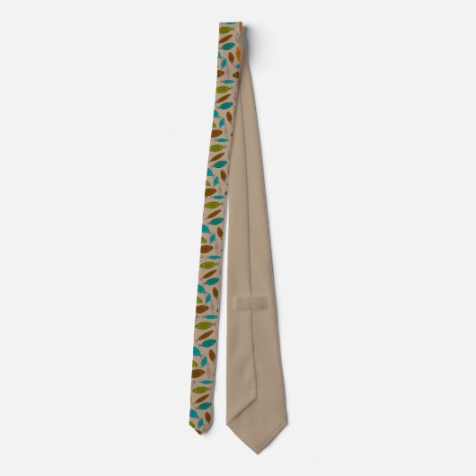 Mid-Century Modern Fish Tie Light Brown Stropdas (Achterkant)