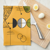 Mid-Century Modern Fish Whimsical Abstract Theedoek (Quarter Fold)