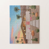 Mid Century Modern Flamingo House Jigzaag Puzzle Legpuzzel (Verticaal)