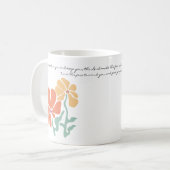 Mid Century Modern Floral Bible Verse Blessing Cof Koffiemok (Voorkant links)