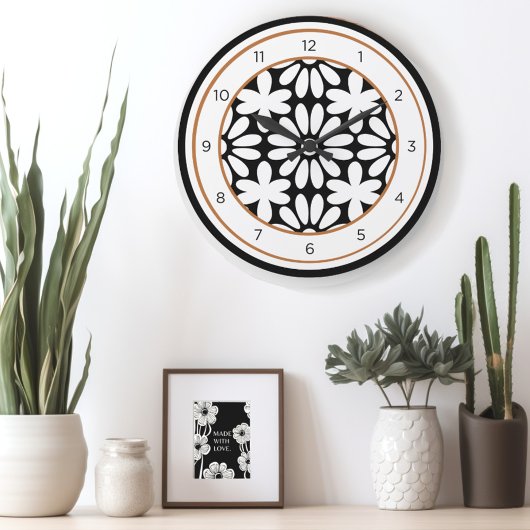 Mid Century Modern Floral Grote Klok