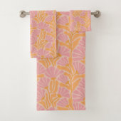 Mid Century Modern Floral Pattern Bad Handdoek (Insitu)