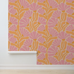 Mid Century Modern Floral Pattern Behang