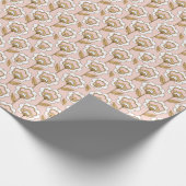 Mid-Century Modern Floral Pattern Cadeaupapier (Hoek)