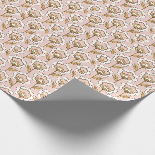 Mid-Century Modern Floral Pattern Cadeaupapier (Hoek)