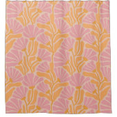 Mid Century Modern Floral Pattern Douchegordijn (Voorkant)