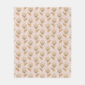 Mid-Century Modern Floral Pattern Fleece Deken (Voorkant)