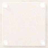 Mid Century Modern Floral Pattern Glazen Onderzetter (Achterkant)