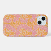 Mid Century Modern Floral Pattern iPhone 15 Case (Achterkant horizontaal)