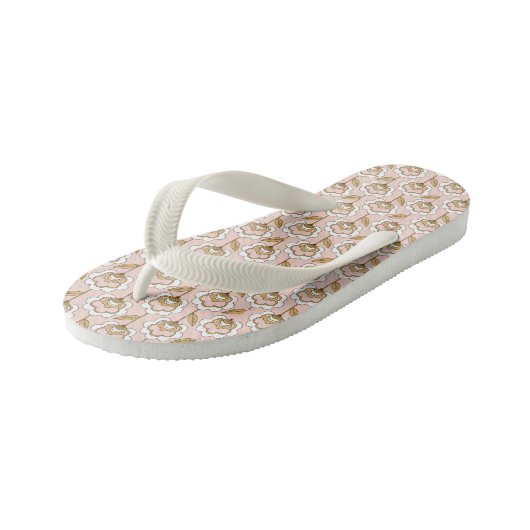Mid-Century Modern Floral Pattern Kinder Teenslippers (Schuin)