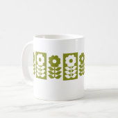 Mid Century Modern Floral Pattern Koffiemok (Voorkant links)