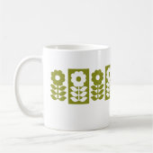 Mid Century Modern Floral Pattern Koffiemok (Links)