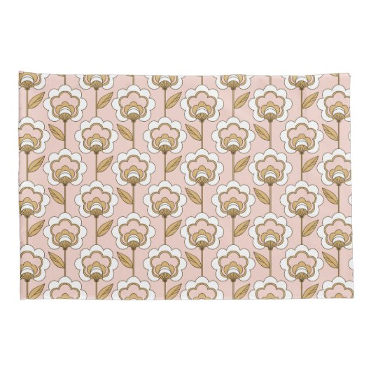 Mid-Century Modern Floral Pattern Kussensloop (Achterkant-Rechts)