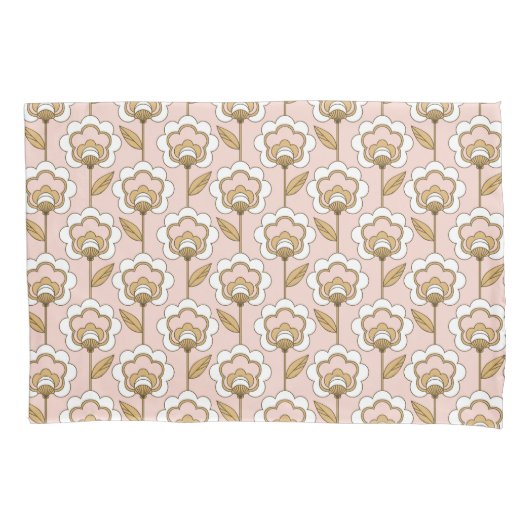 Mid-Century Modern Floral Pattern Kussensloop (Voorkant-Links)