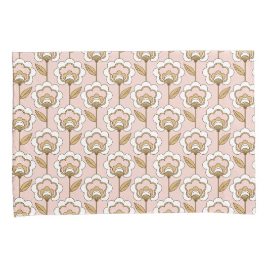 Mid-Century Modern Floral Pattern Kussensloop (Voorkant-Rechts)