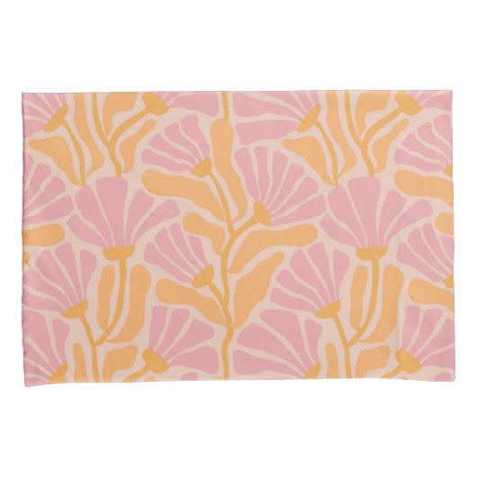 Mid Century Modern Floral Pattern Kussensloop (Voorkant-Rechts)