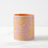 Mid Century Modern Floral Pattern Mok (Midden)