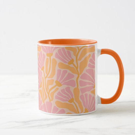 Mid Century Modern Floral Pattern Mok (Rechts)