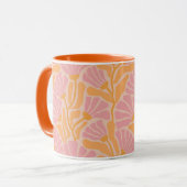 Mid Century Modern Floral Pattern Mok (Voorkant links)