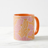 Mid Century Modern Floral Pattern Mok (Voorkant rechts)