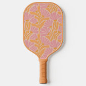 Mid Century Modern Floral Pattern Pickleball Paddle (Voorkant)