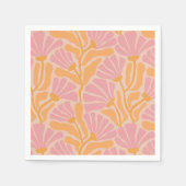 Mid Century Modern Floral Pattern Servet (Voorkant)