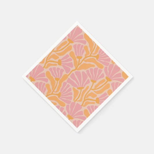 Mid Century Modern Floral Pattern Servet (Hoek)