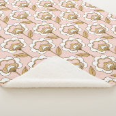 Mid-Century Modern Floral Pattern Sherpa Deken (3/4)