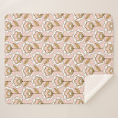 Mid-Century Modern Floral Pattern Sherpa Deken (Voorkant (horizontaal))