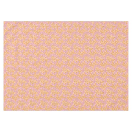 Mid Century Modern Floral Pattern Tafelkleed (Voorkant (Horizontaal))