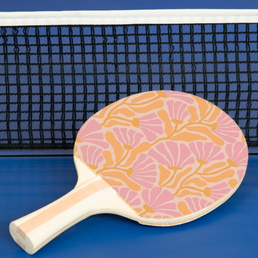 Mid Century Modern Floral Pattern Tafeltennisbatje (Insitu)