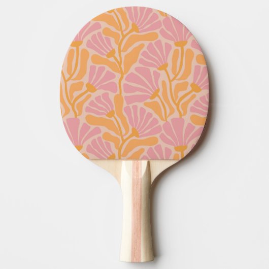 Mid Century Modern Floral Pattern Tafeltennisbatje (Voorkant)