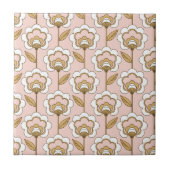 Mid-Century Modern Floral Pattern Tegeltje (Voorkant)