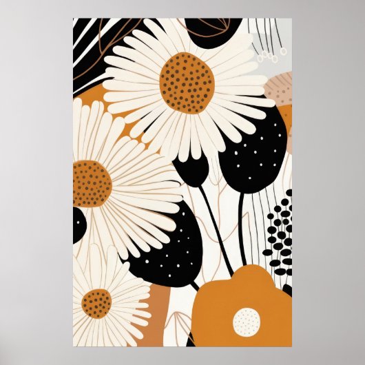 Mid Century Modern Floral Poster (Voorkant)