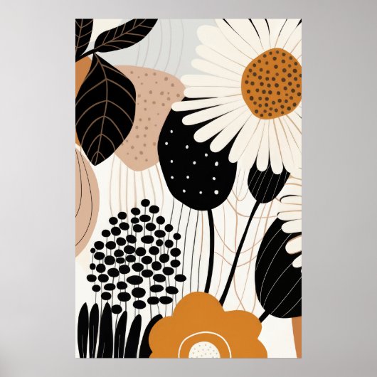 Mid Century Modern Floral Poster (Voorkant)