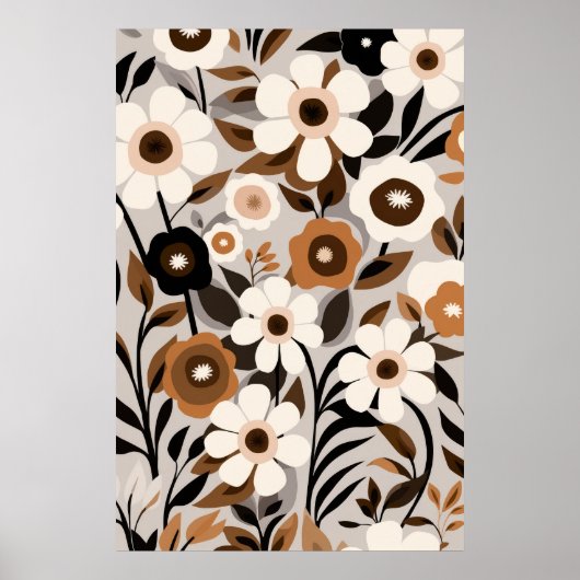 Mid Century Modern Floral Poster (Voorkant)