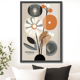 Mid Century Modern Floral Poster